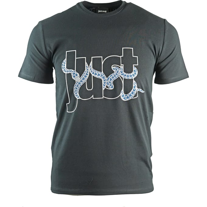 Gewoon Cavalli zwart T-shirt met slangenlogo