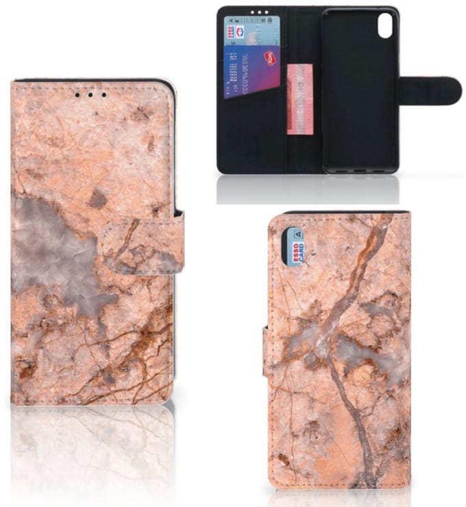 Xiaomi Redmi 7A Bookcase Marmer Oranje