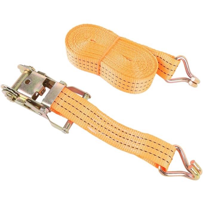 2 Sangles Robuste 8MX35MM Orange Sangles d'Arrimage de Charge Tendeur à Cliquet 1,5 Pouce avec 2 J beige