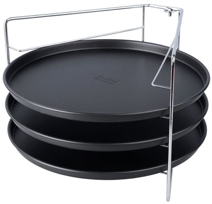 Set van 3 pizzaplaten en een stapelrooster 29 cm Zenker Special Countries