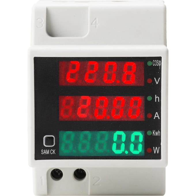 AC80-300V 100A Digitale Energiemeter DIN Rail Multimeter Elektrische Vermogensmeter kWh Meter wit