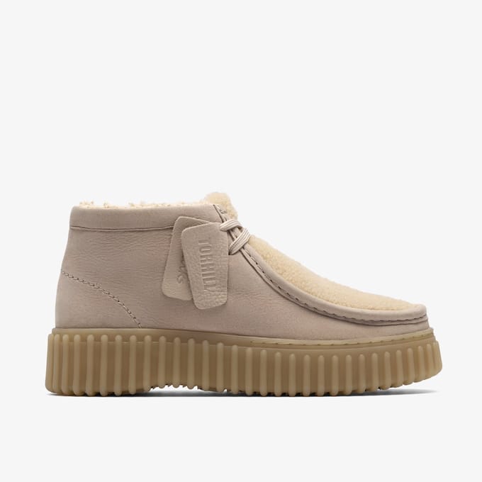 CLARKS Torhill Moss Dames Veterschoenen - Sand Wlined