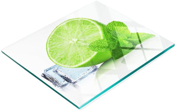 Decoratieve glazen keukensnijplank Lime with Ice 60x52 cm