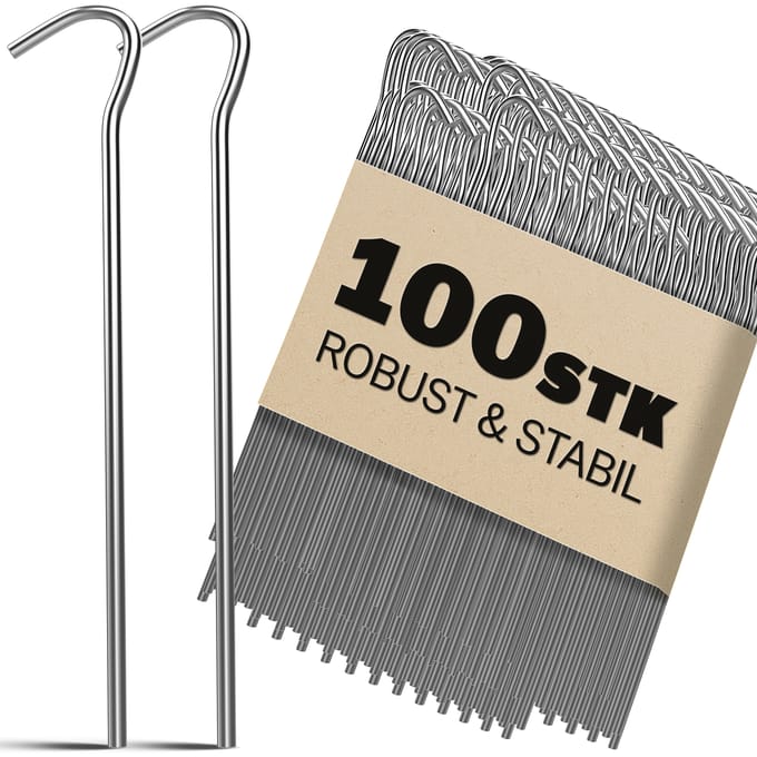 Gardebruk Haringen Set van 100 Gegalvaniseerd Staal lxØ 200x3,5mm