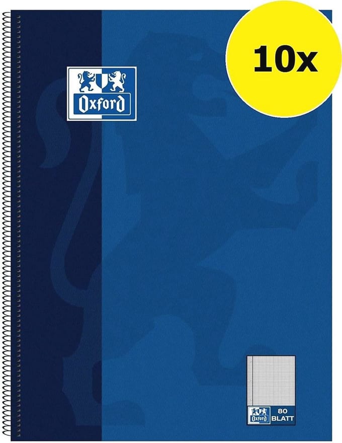 Notitieblok A4, Geruit met Dubbele Rand, 80 Vellen, Donkerblauw