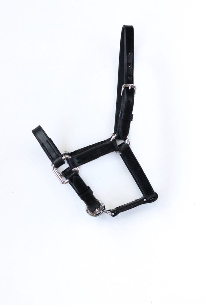 HB - Lederen Mini-mini veulenhalster - Zwart