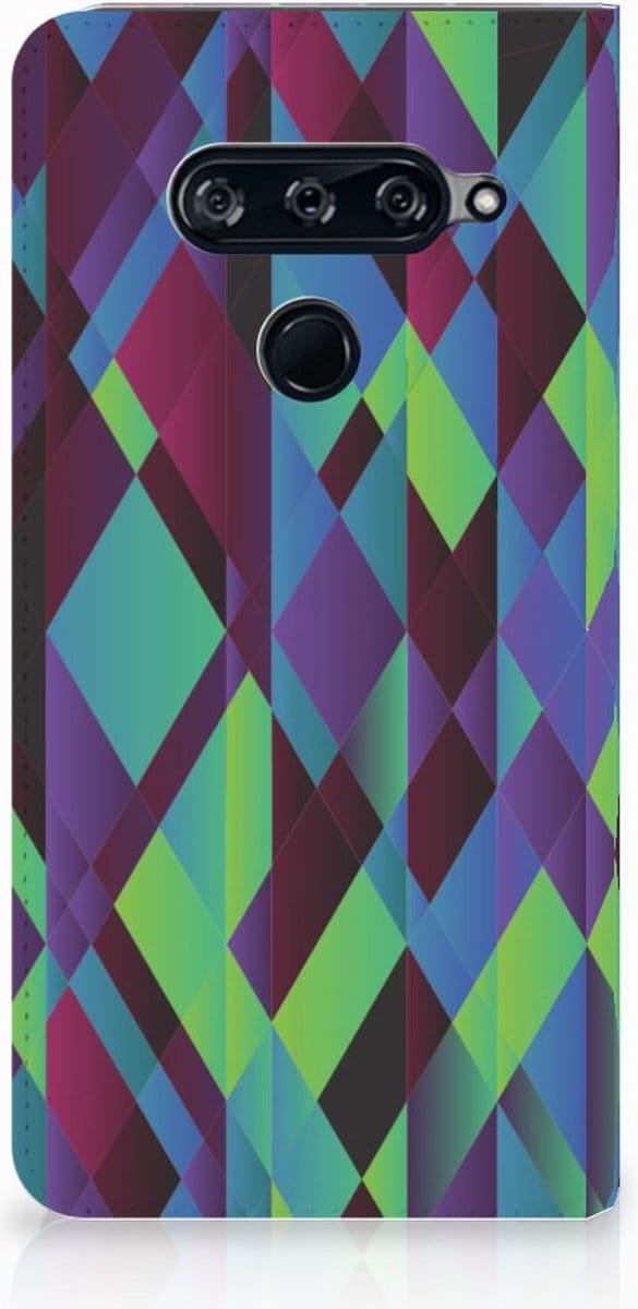 LG V40 Thinq Stand Case Abstract Green Blue