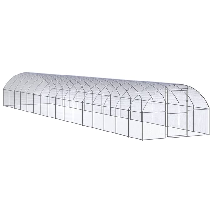 Vidaxl Buitenren Voor Kippen, 3X16X2 M, Gegalvaniseerd Staal