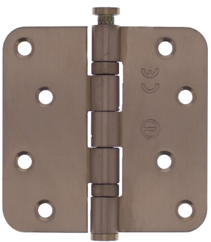 Intersteel Kogellagerscharnier afgerond 3,5 (89x89x2,5mm) CE inclusief schroeven PVD brons
