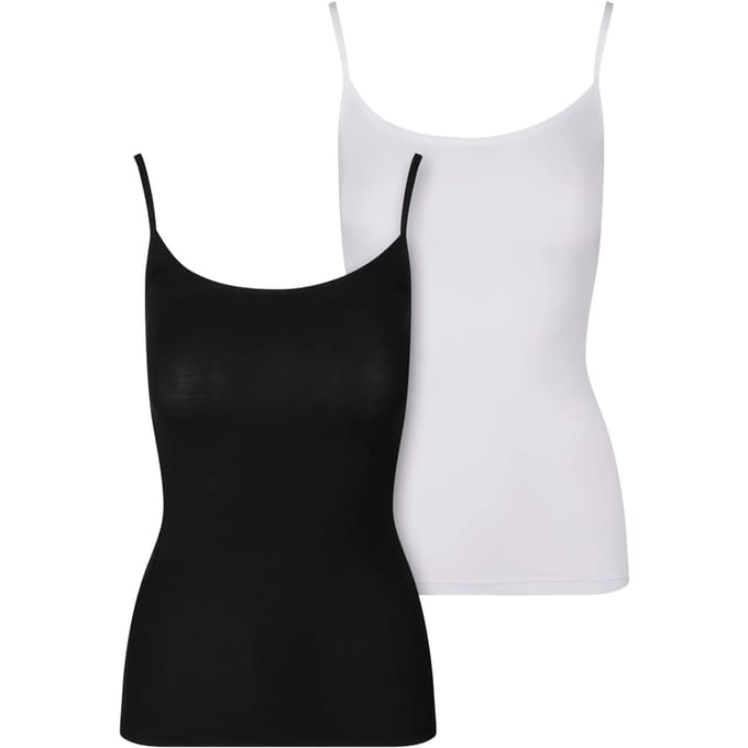 Urban Classics - Bamboo 2-Pack Tanktop - M - Zwart/Wit
