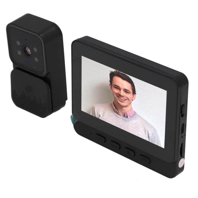 Sonnette Vidéo Sans Fil 4,3 pouces Connexion Stable Interphone Bidirectionnel Sonnette Vidéo WiFi pour Maison Intérieur