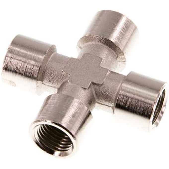 G 1/4'' Binnendraad Vernikkeld Messing Kruissok 16 Bar