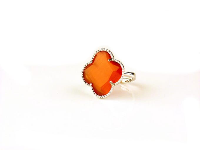 model Fiori ring in zilver oranje