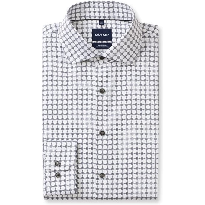 OLYMP No. Six Overhemd, Super Slim, Royal Kent, Wit