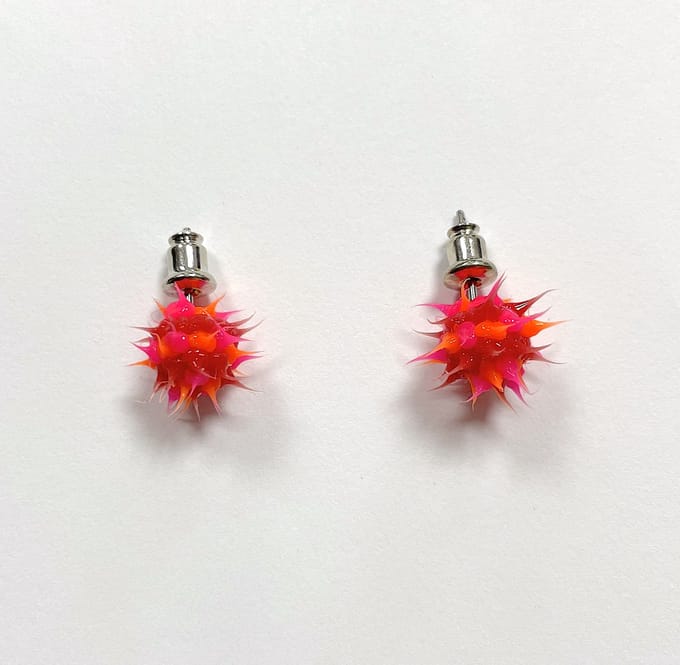 Oorstekers - Vlammen - Roze, rood - 9 Millimeter - Damesdingetjes