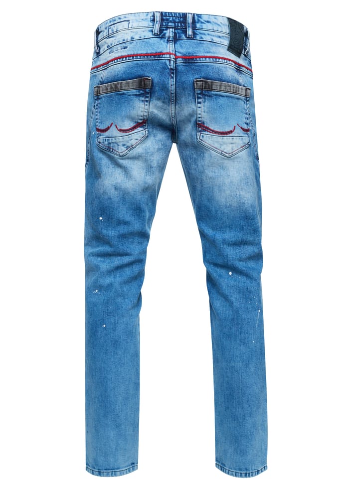 Jeansbroek "YOKOTE" rechte pasvorm stone-washed