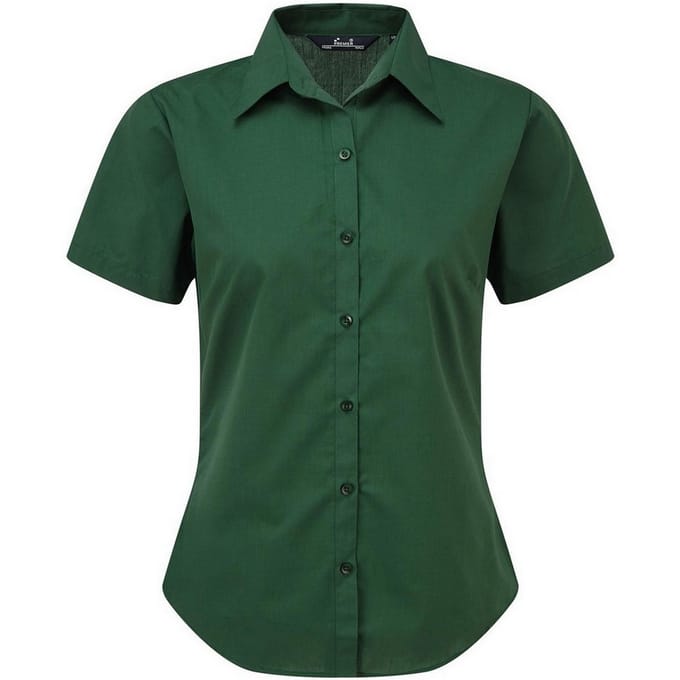 Premier Popeline blouse met korte mouwen / Gewoon werkoverhemd (Fles)