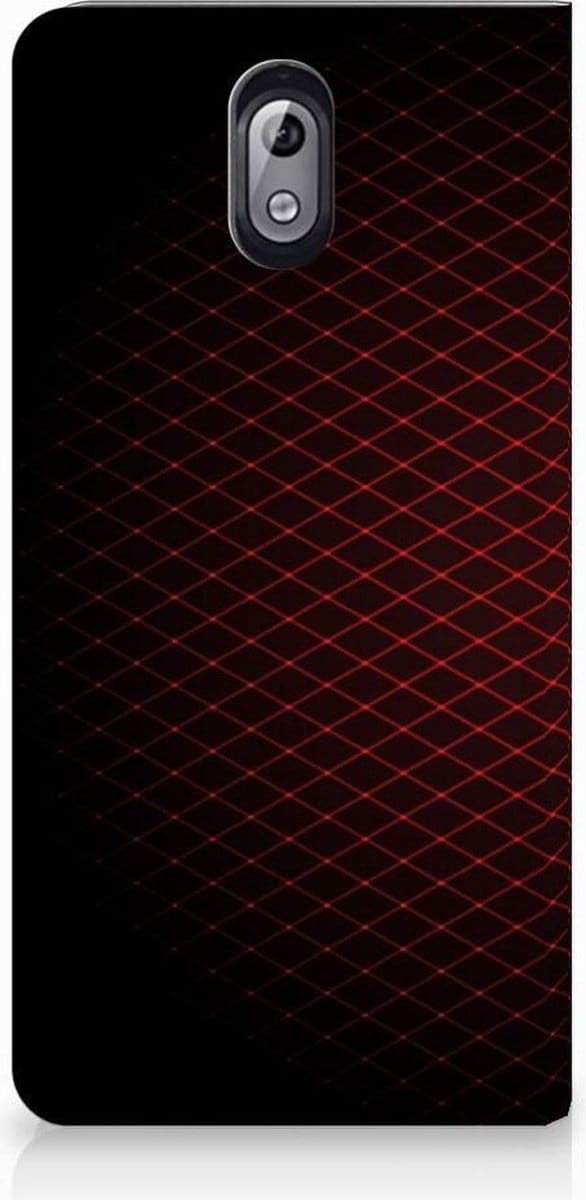 Nokia 3.1 (2018) Hoesje met Magneet Geruit Rood