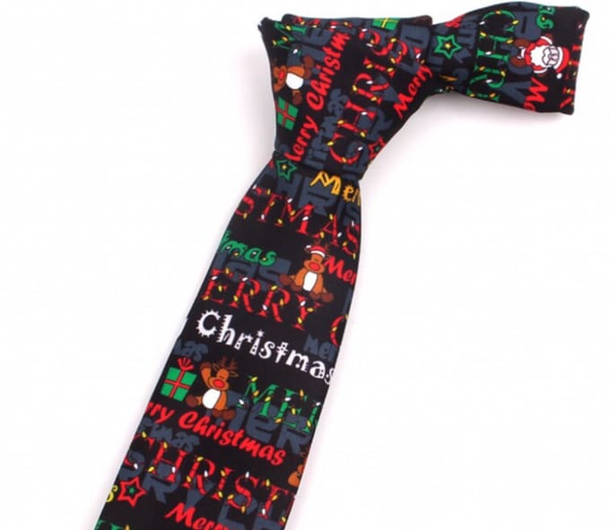 Stropdas- Kerst- Rood- Merry Christmas- Kerst stropdas-Charme Bijoux