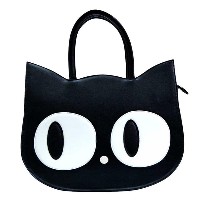 Banned - Gothic Handtas - Big Kitty - voor Vrouwen - zwart