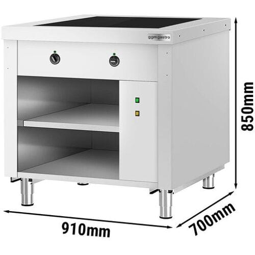 GGM Gastro Buffettheke KOPENHAGEN - 910mm - mit Warmhalteplatte - Edelstahl