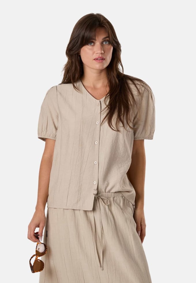Seaside Savannah Crinkle Blouse – Damesblouse – Maat 36