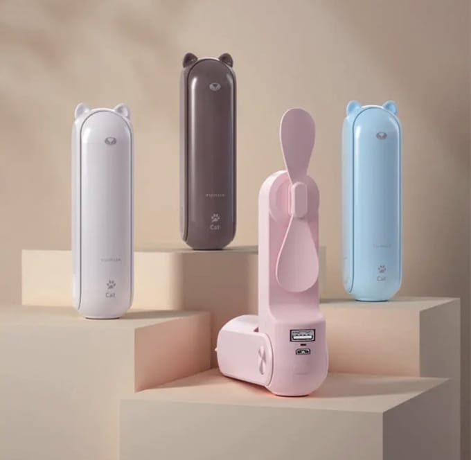 3 in 1 Ventilator - Zaklamp - Powerbank - Wit - Multifunctioneel - Mini Ventilator - Mini Fan - Oplaadbaar - USB