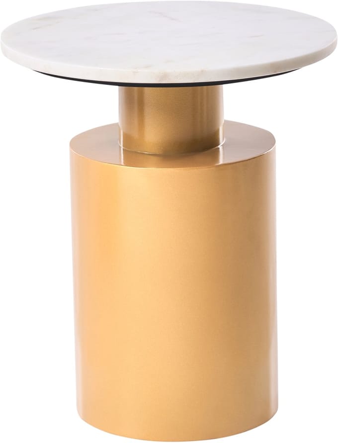 ARIAGA - Bijzettafel - Wit/Goud - Metaal