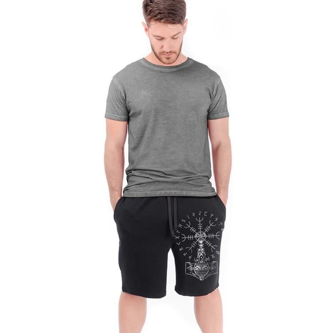 Outer Vision Shorts - Thor Hammer Bermuda Shorts Mannen - S tot M - voor Mannen - zwart