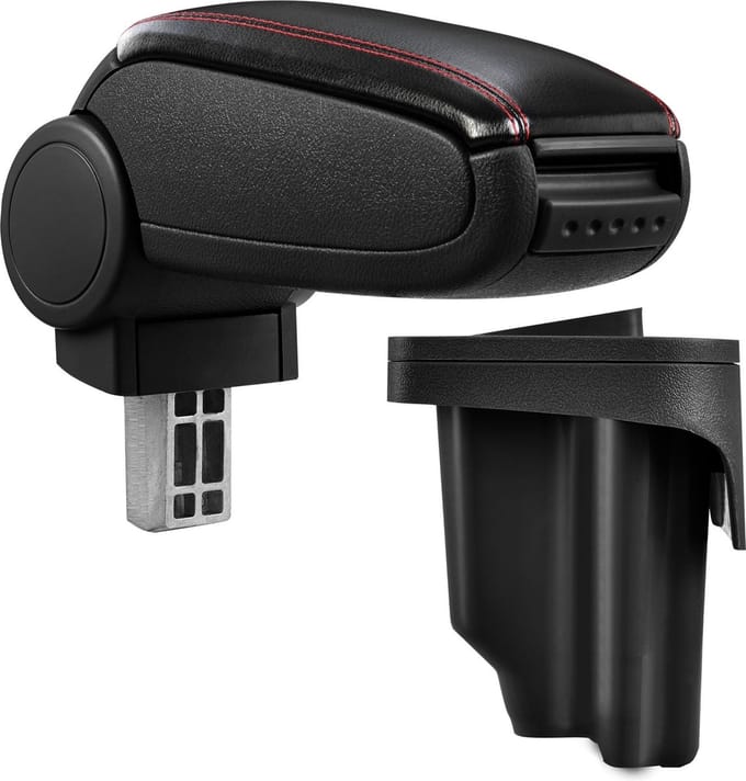 Armsteun BMW E46 1998-2007 kunstleer zwart rood stiksel