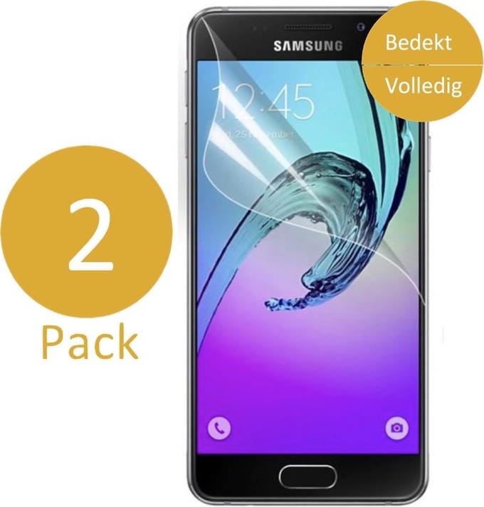 2x Screenprotector geschikt voor Samsung Galaxy A3 (2016) - Glas PET Folie Screenprotector Transparant 0.2mm 9H (Full Screen Protector)
