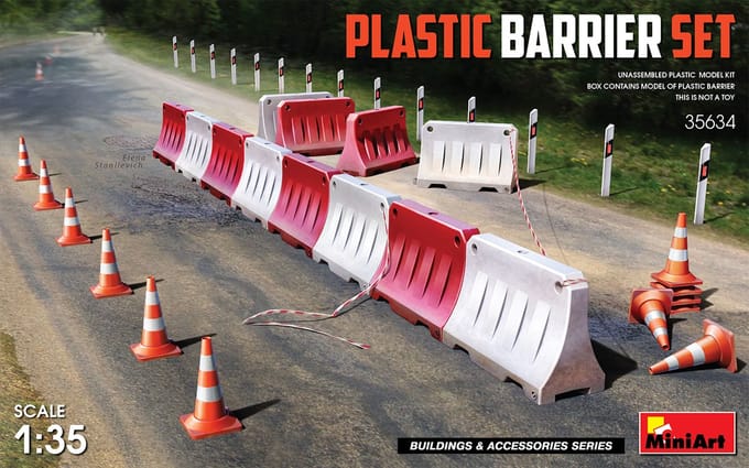 MiniArt Modelbouwpakket Militaire voertuigen - 35634 Plastic Barrier Set Plastic - 1:35 - Modelbouw