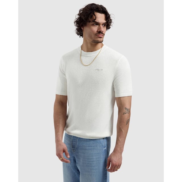Pure Path Knitted T-Shirt Bouclé Offwhite (26010819 - 45)