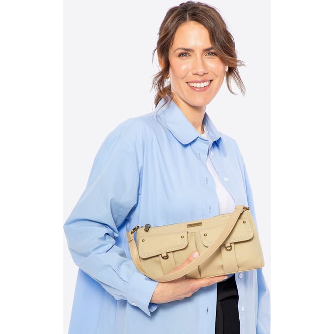 Wittchen - Schoudertas voor Dames - Bež Katoen - Met Pockets