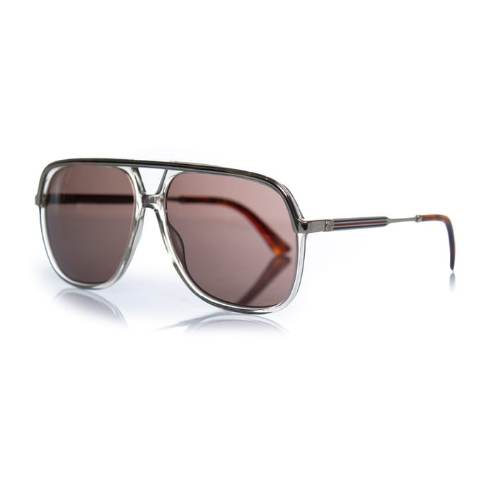 Gucci, transparante en gouden aviator