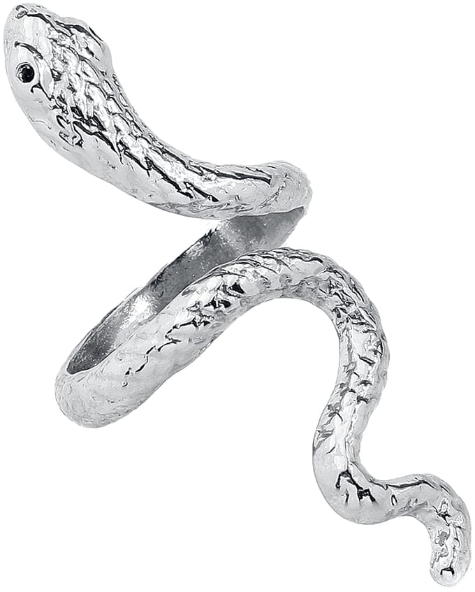 etNox - Gothic Ring - Snake - voor Vrouwen - zilverkleurig