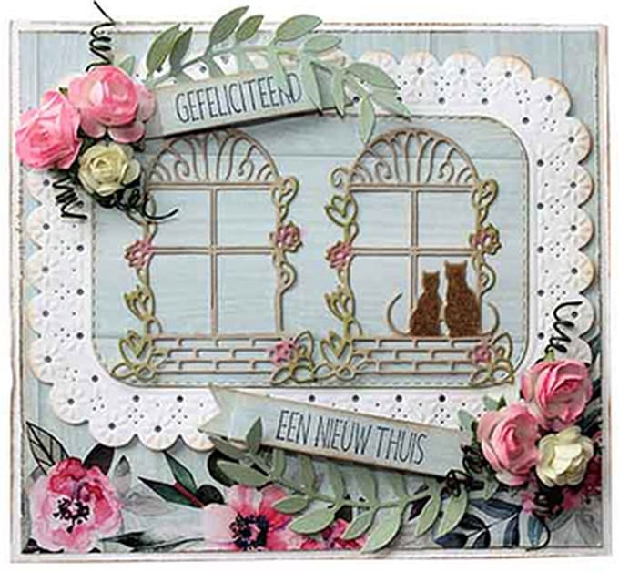 Joy!Crafts Stencil - Cut-embossdie - Window with cats