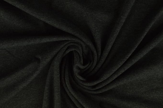 Katoen tricot stof - Antraciet melange - 10 meter