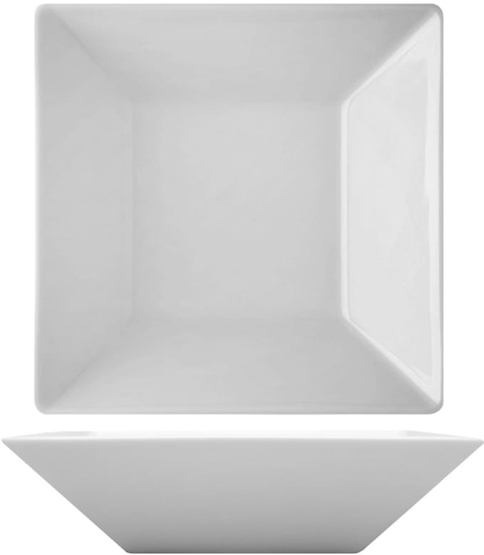 Lubiana Klassiek Diep Bord 18,5 cm Wit Porselein Vierkant