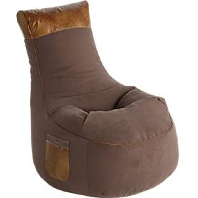 Zitzak JAMIE Swing, canvas look/imitatieleer, B 650 x D 900 x H 950 mm, bruin
