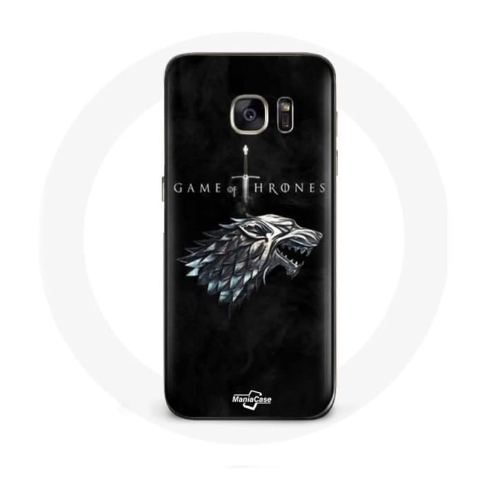 Coque - Game of Thrones - Samsung Galaxy S7 Edge - Logo La maison Stark - Rigide - Noir