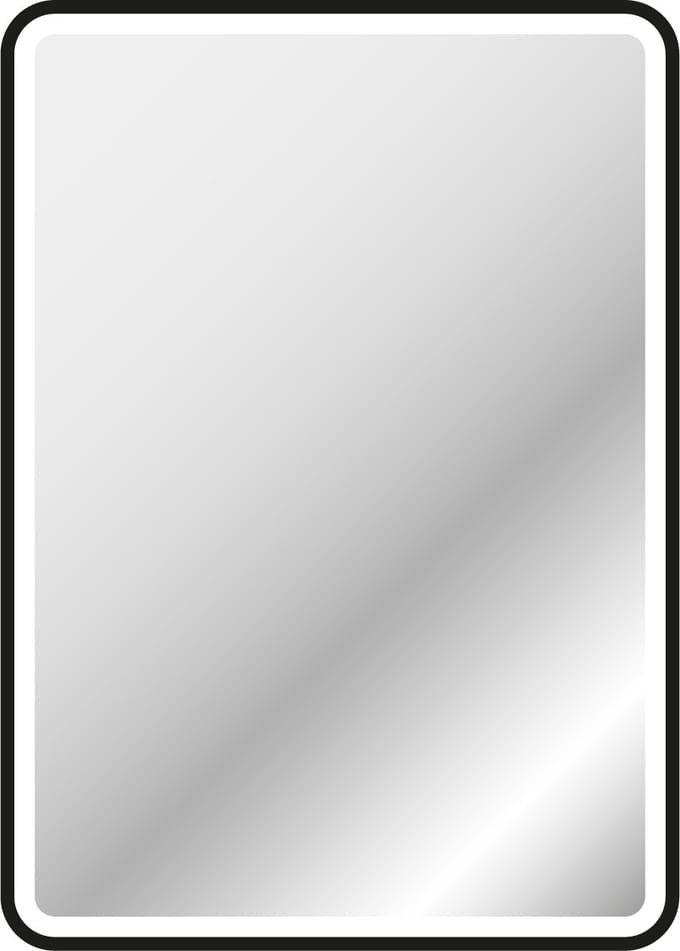 Miroir salle de bain avec eclairage LED et contour noir - 50x70cm - GO BLACK LED