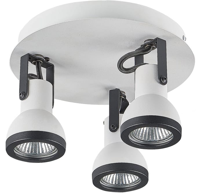 BARO - Plafondlamp rond - Wit/Zwart - IJzer