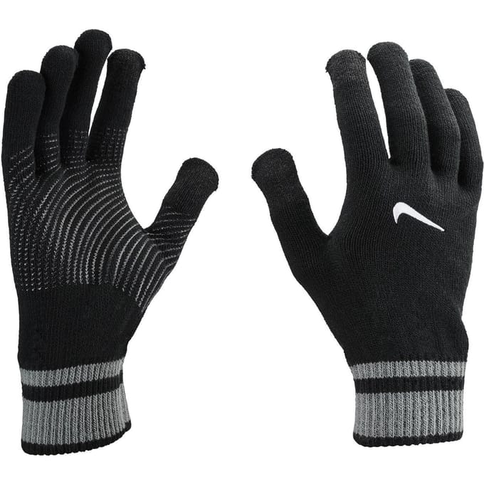 Nike Herfst Grijze Gebreide Handschoenen (Zwart)