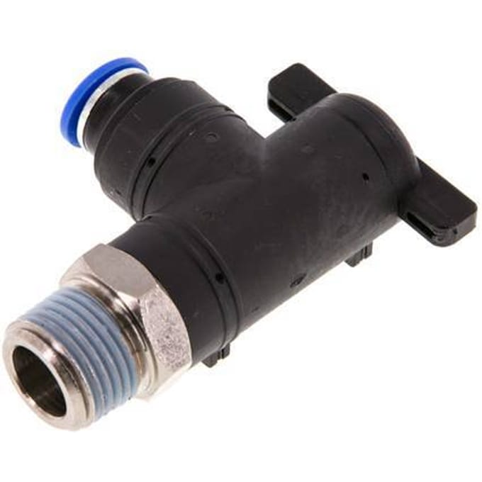 10 mm - R1/2'' Kunststof/Messing L-stuk 2-Weg Kogelkraan