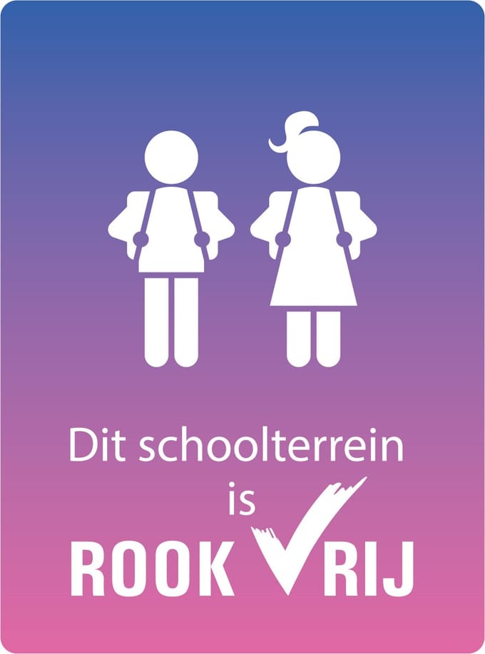Rookvrij schoolplein sticker 280 x 210 mm