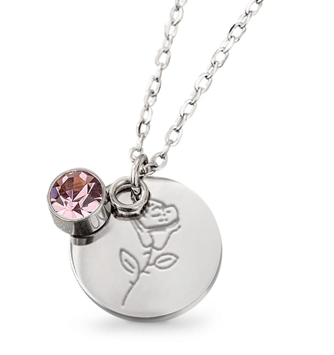 Geboortesteen met Geboortebloem Ketting I Juni