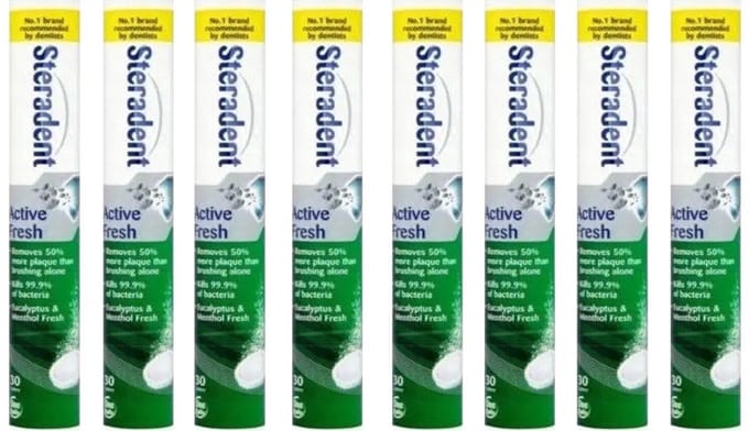 Steradent Reinigingstabletten - Active Fresh 8 x 30 Tabletten