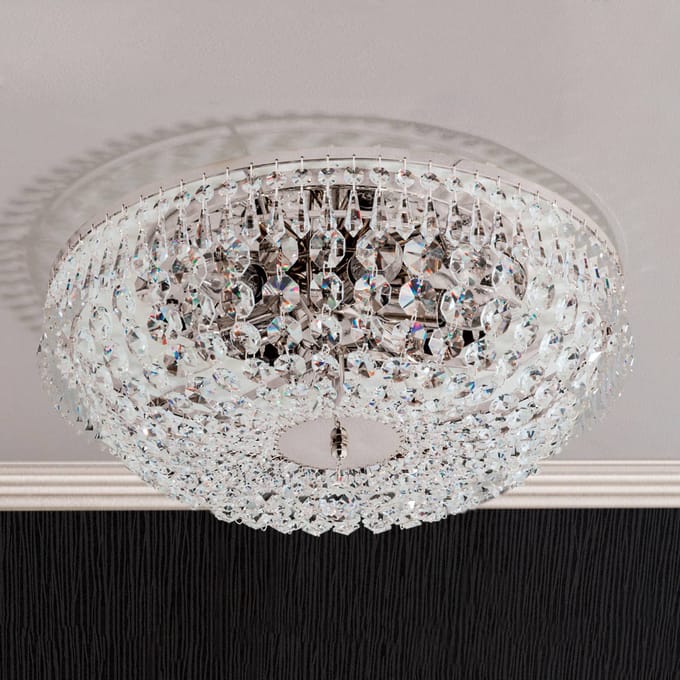 ORION Verchroomde kristallen plafondlamp SHERATA, 45 cm