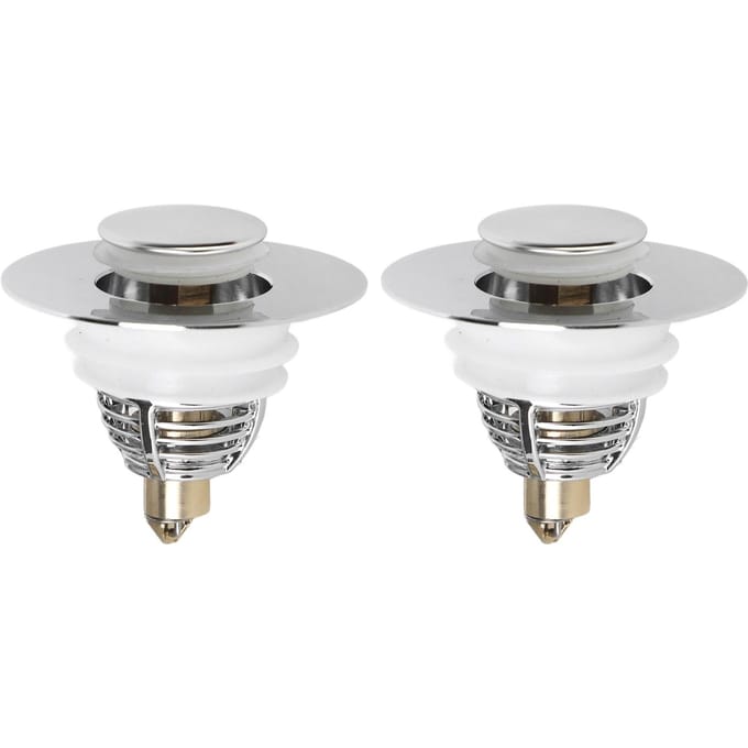 Lot de 2 bouchons de vidange pour lavabo de salle de bain white